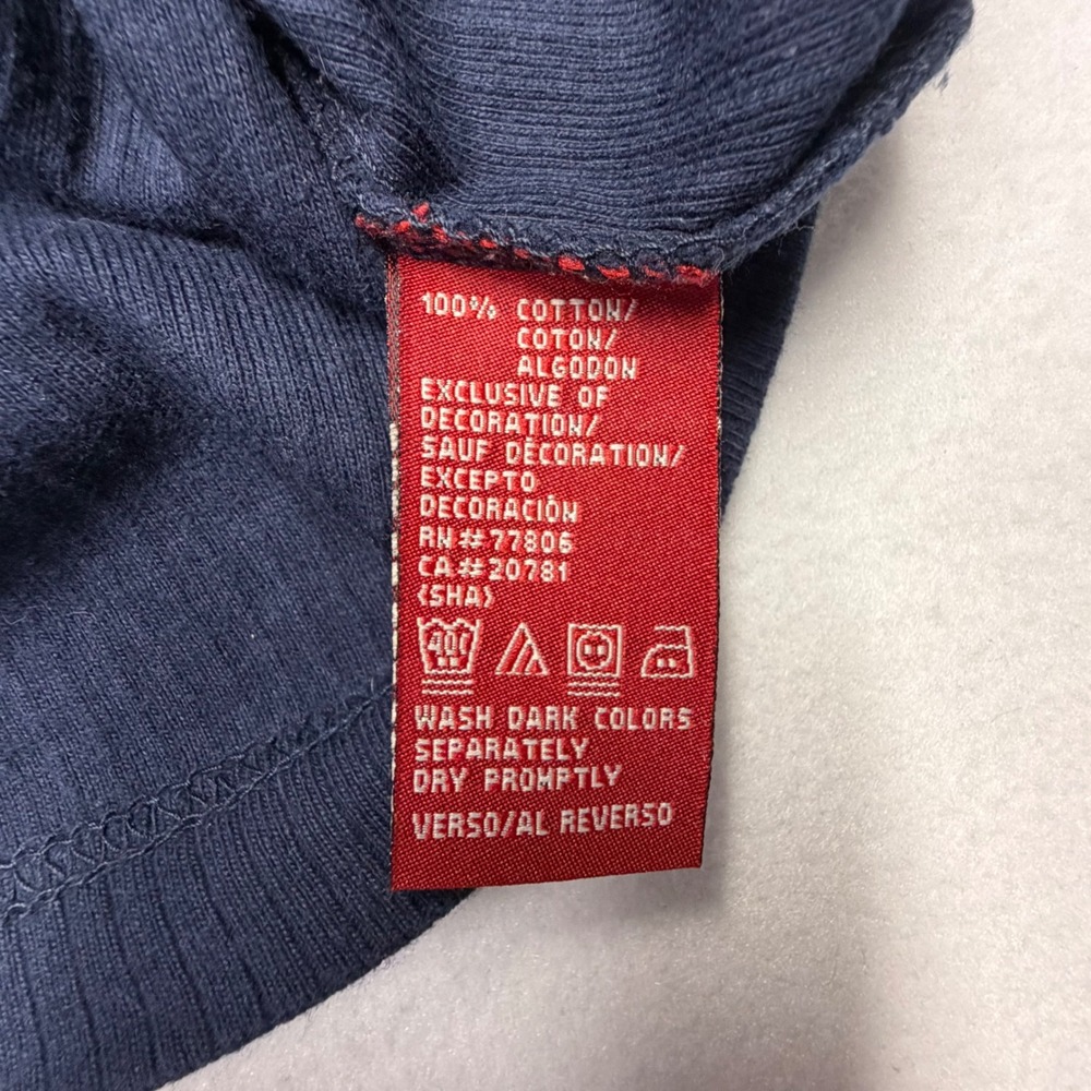 Tommy Hilfiger Mens Red Label Denim Vintage Ribbed V-Neck T-Shirt XL Navy 2004 - Picture 4 of 8